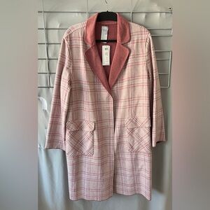 Chico’s pink/mauve reversible car coat-size 3